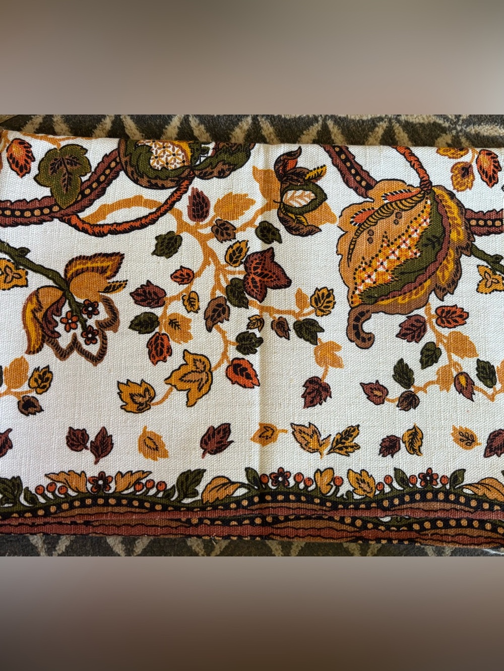 80's Fall Leaves Fabric - 56" x 81" - Uncut Fabric - Decor Fabric - Upholstery